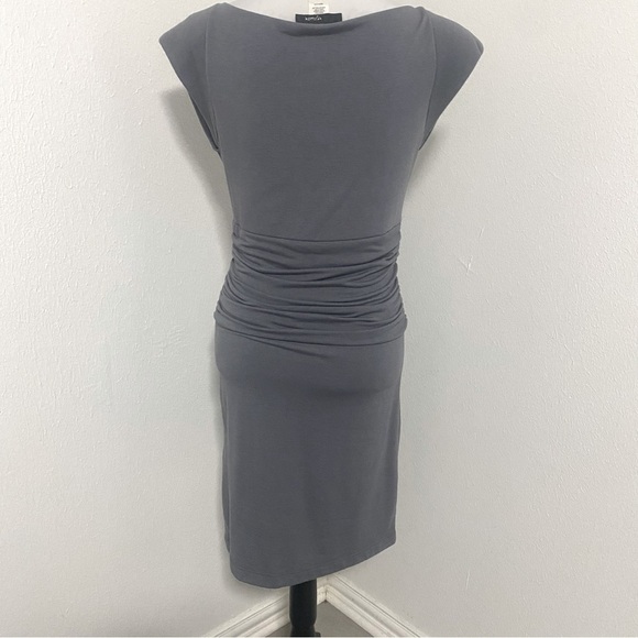 Hypnotik Sleeveless Dress Cinched Waist Made in USA MIDI Sz Large Shoulder Pads - Picture 4 of 7
